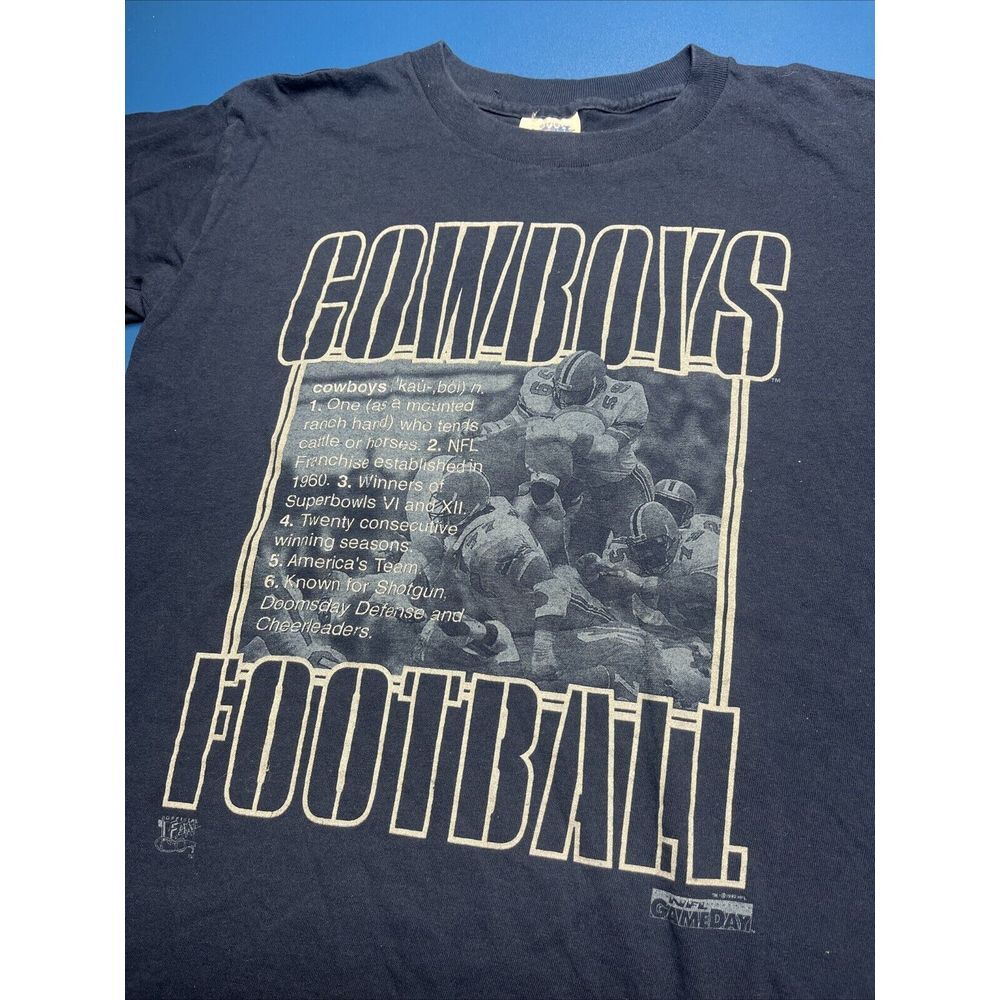Vintage 90s Official Fan Dallas Cowboys T-Shirt Made In USA Football Sports